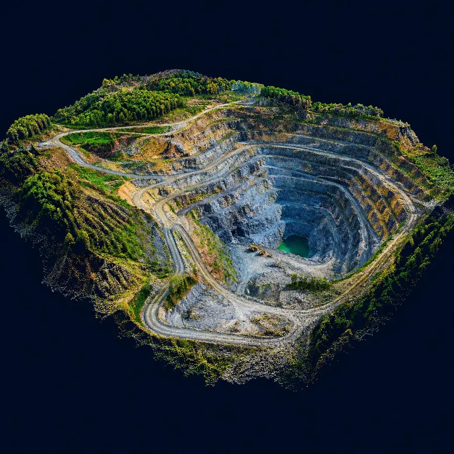 Exemplo de nuvem de pontos de área de mineração
